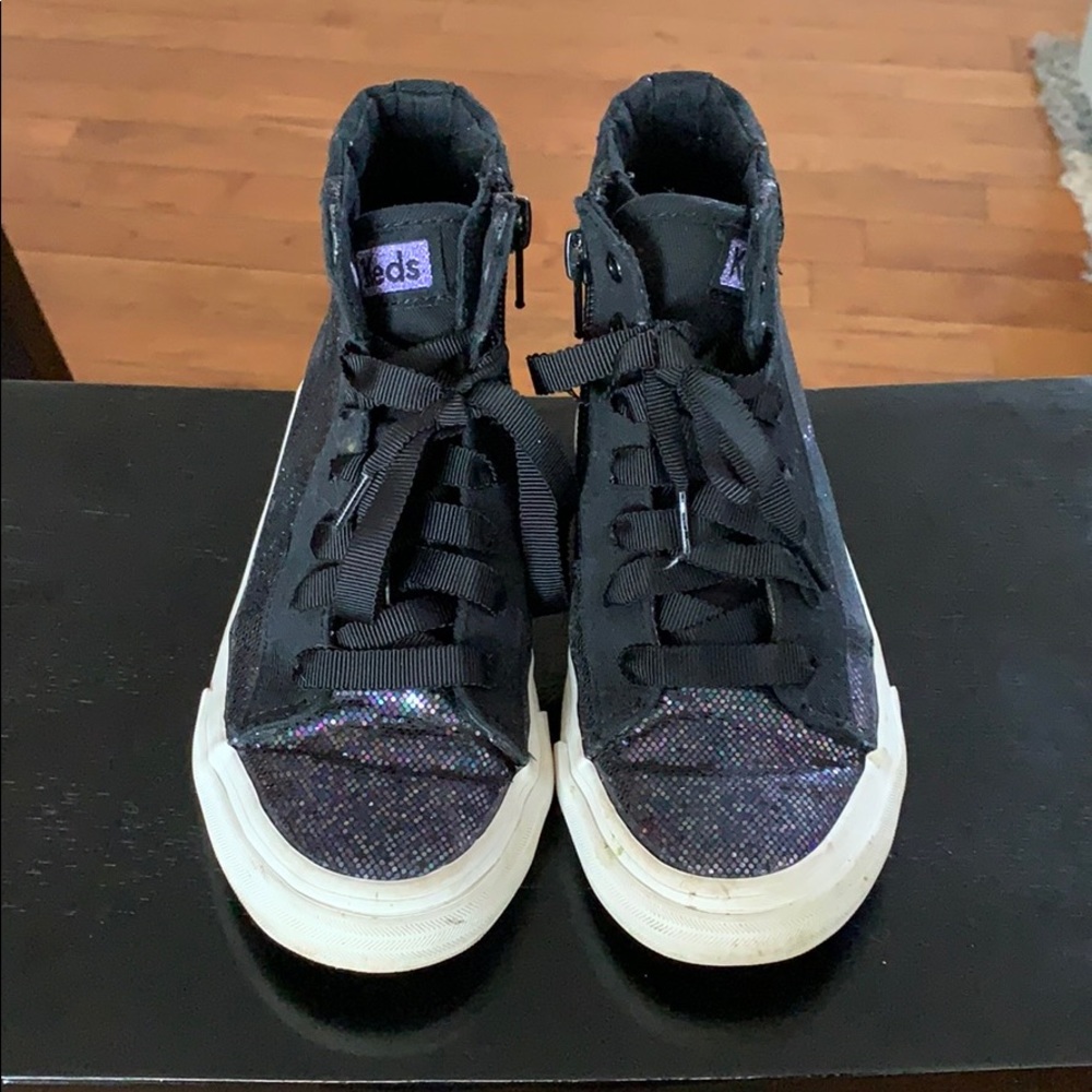 Girls black high top Keds
